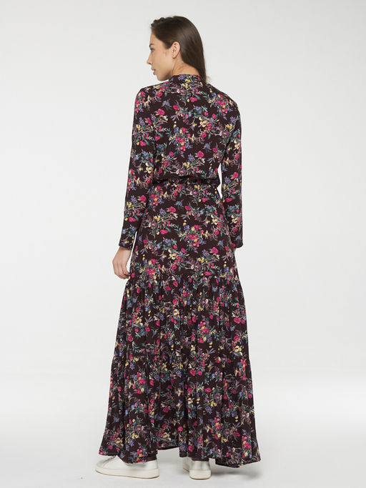 Платье женское 211-3634. Ш74 т.сливовый цветы