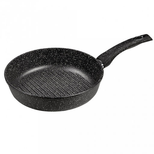 Сковорода-гриль с тефлоновым покрытием д26см "Гранит", h7см, s0,4см, ручка из термостойкого пластика (Россия)