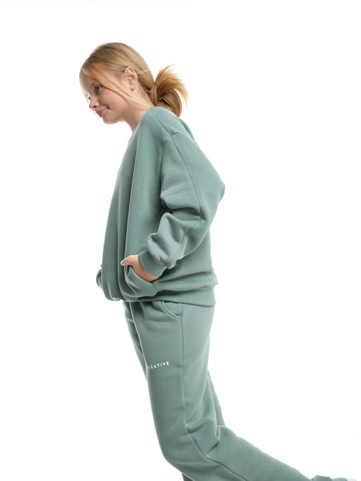 Спортивный костюм с начесом для девочки подростковый 22-1212 мятный - Mini maxi фото 8