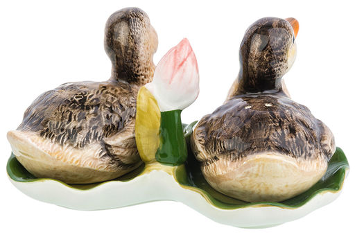 Набор для специй 3 пр. 40 мл 14*10*7 см "Уточки", солонка, перечница, подставка