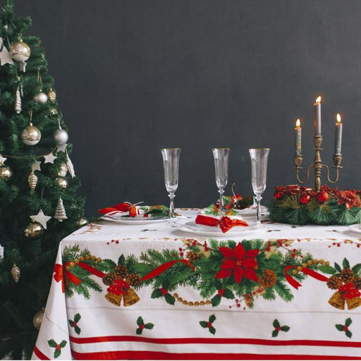 Скатерть новогодняя Этель. Рождественский балл, 150?220 см, 100% хлопок