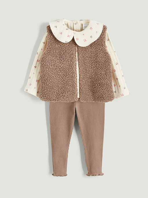 K?z Bebek Bluz, Yelek ve Tayt 3l?