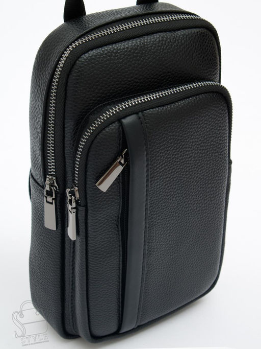 Рюкзак мужской кожаный 1102H black Heanbag в Новосибирске