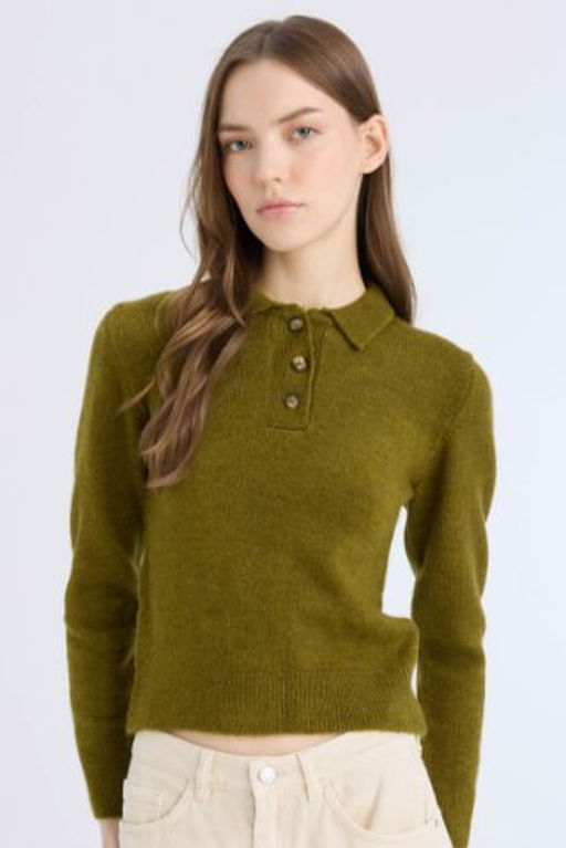 Slim Fit Dar Kesim Polo Yaka Triko Kazak