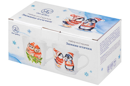 Набор 2 кружек 380 мл 13*9,7*9 см Зимние птички NEW BONE CHINA - Elan gallery фото 7