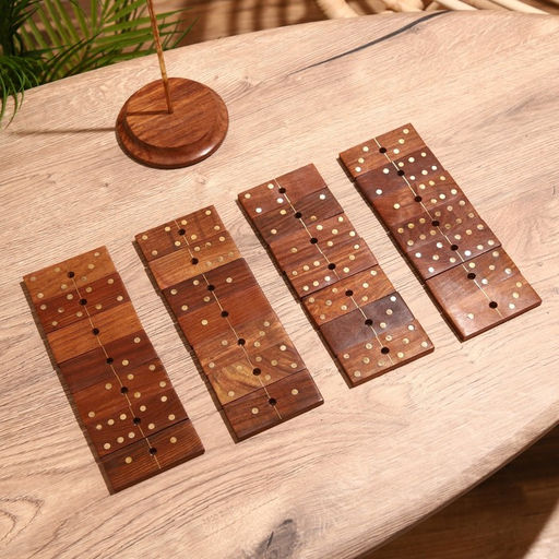 Игра настольная «Домино», 11×11×27 см, манговое дерево