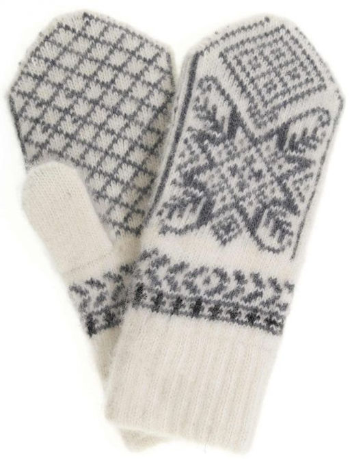 Варежки женские "Снежинка с ромбом" ПП 3230-8