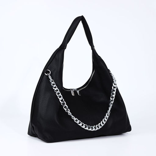 Сумка-мешок на молнии, наружный карман, цвет чёрный - Simaland фото 3