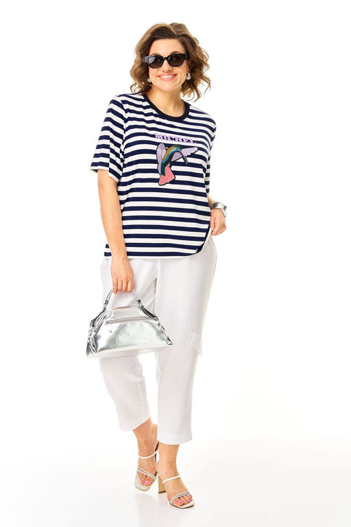 Костюм Michel Chic 1456 белый , полоска