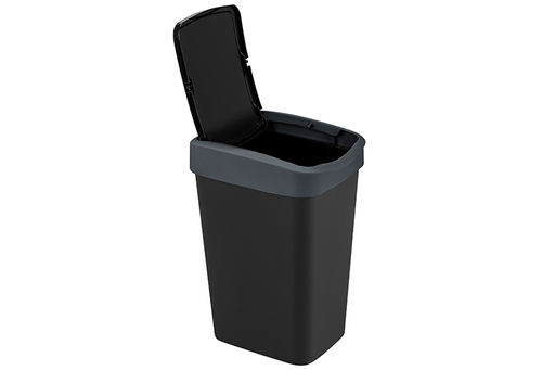 Ведро для мусора с подвижной крышкой 10 л 23,5*19,5*33,7 см Тандем черный/серый (841078) - Elan gallery фото 9