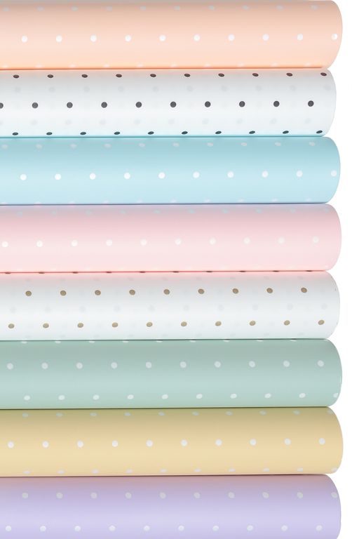 Пленка для цветов в рулоне Горошек 58 см*10 м (SF-7064) голубой №131 - Больше подарков фото 2