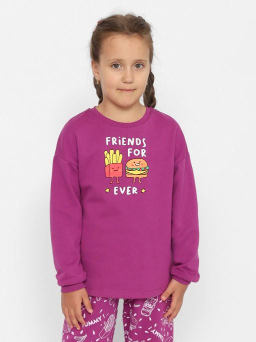 CRB wear/CWJG 50156-24 Комплект для девочки (джемпер, брюки),бордовый/Ex.Cherubino  фото 2