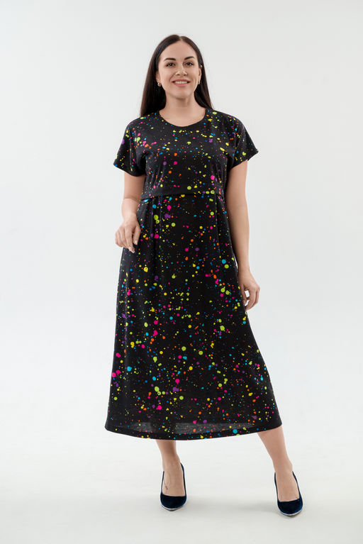 Платье женское из кулирки Миранда акварель макси - Амадэль фото 2