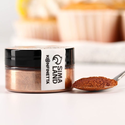 Глиттер кандурин Золотисто-медный для десертов и напитков, водорастворимый, 5 г. - KONFINETTA фото 5