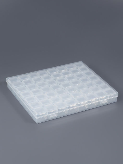Цена за 2 шт. Органайзер для хранения мелочей, 56 ячеек, 21×17.5×2.5 см, прозрачный