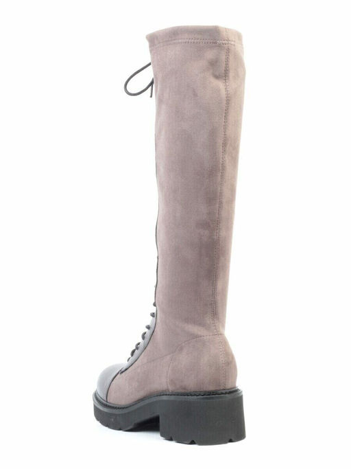 01-M06 GREY Ботинки демисезонные женские высокие (натуральная кожа, велюр, байка) - No name фото 5