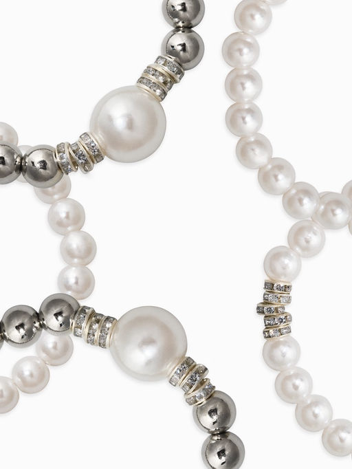 Браслет "Стильный жемчуг" (набор 5шт), №8/16, цвет белый в серебре