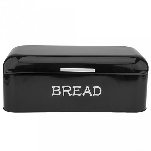 Хлебница сталь, глянцевая эмаль 42х22,5см h16см, s0,4мм, откидная крышка, цвет - черный, в индивидуальной коробке (Китай)