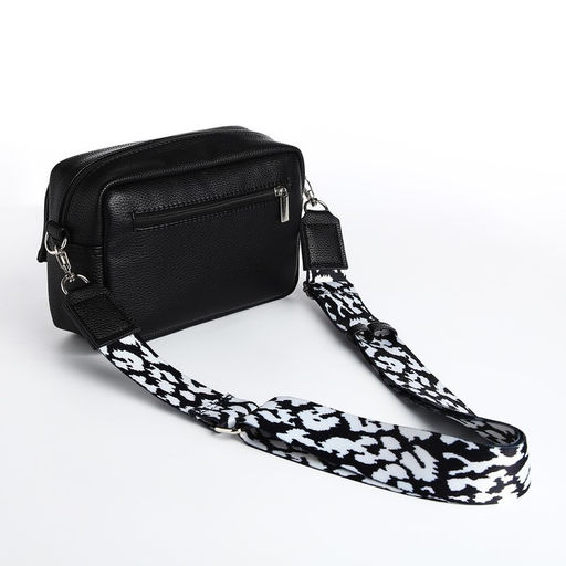 Сумка женская кросс-боди TEXTURA на молнии, 21×7×13 см, чёрная