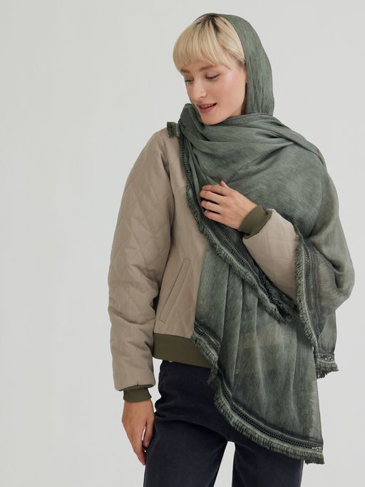 Большой красивый палантин из жатой ткани - Tantino фото 5