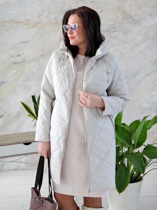 24114 Плащ утепл. св.серый