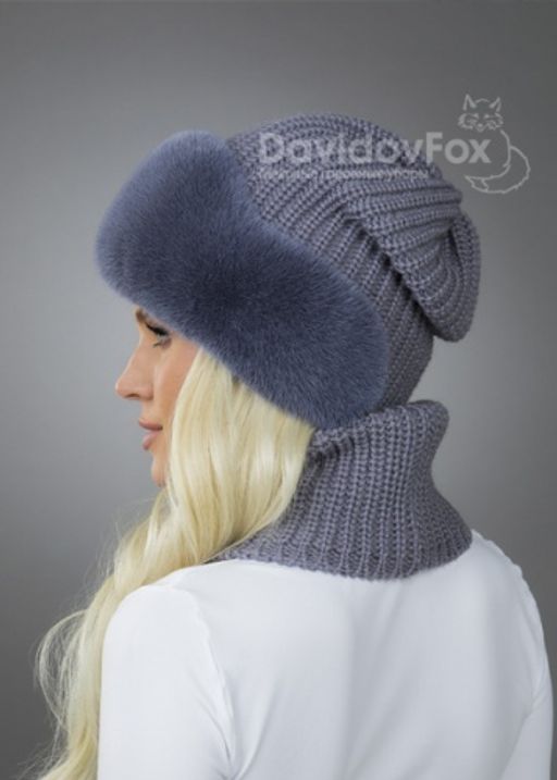 Комплект Ника норка трикотаж слива манишка