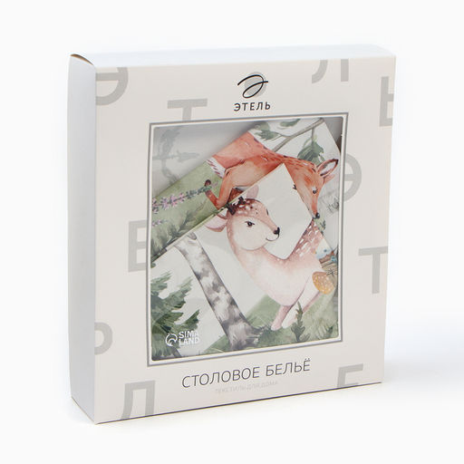 Набор столовый Этель Лесная сказка, скатерть 148х183 +/-2см с ГМВО, салф.40х40 см - 8 шт  фото 12