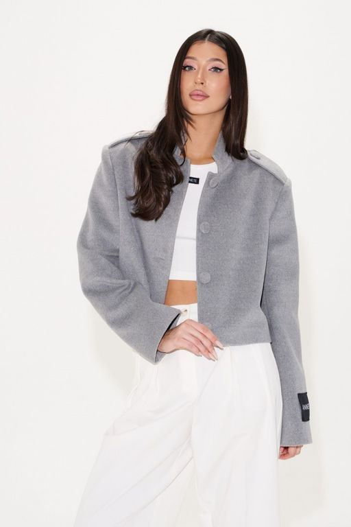 Жакет Annete А5424 из ворсистой ткани серый  фото 9