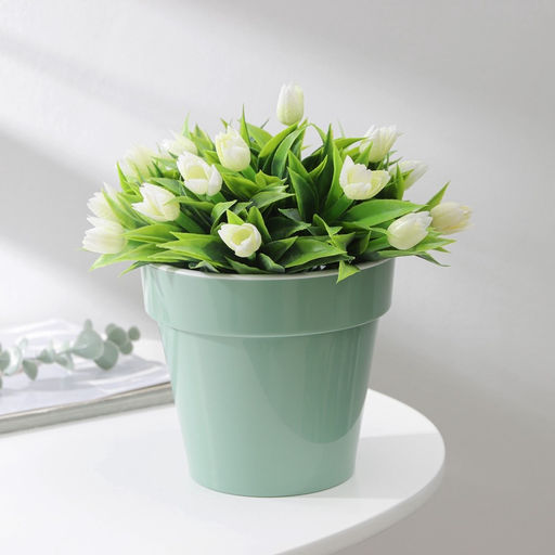 Цена за 2 шт. Кашпо для цветов со вставкой «Порто», 1 л, цвет нефрит