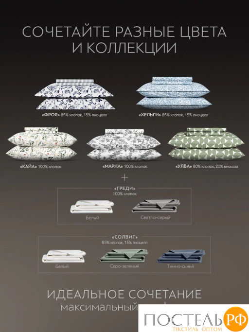 Простыня PRIME PRIVE СОЛВИГ хл/лиоцел т-син.  фото 6