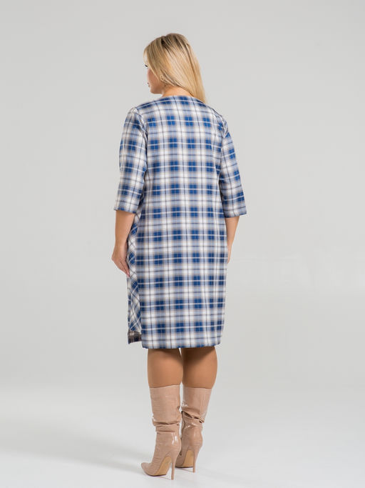 Платье 1356 голубая клетка - Novita фото 7