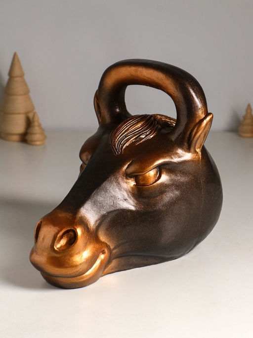 Копилка для денег Гиря конь, гипс, 21?25 см, под бронзу