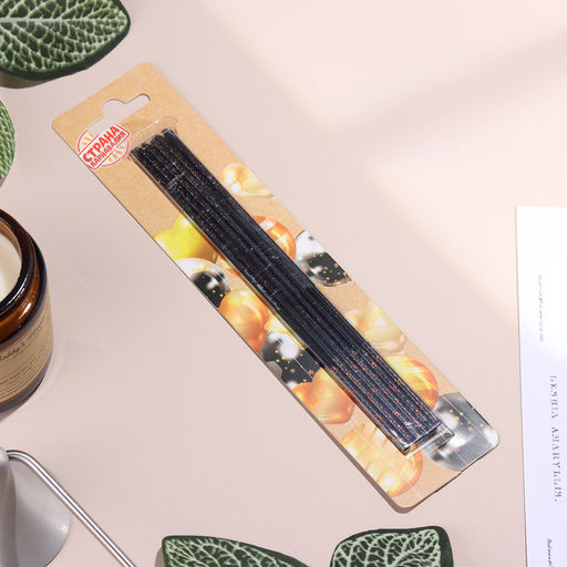 Набор свечей в торт, 6 штук Сияние, черный с золотом, 17 см - Страна карнавалия фото 6