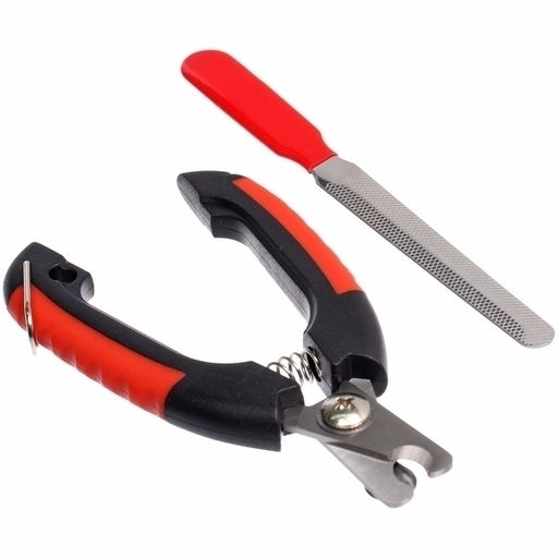 Цена за 2 шт. Набор для груминга "Ухоженный Бро", когтерез и пилка, цвет черный/красный (блистер U)