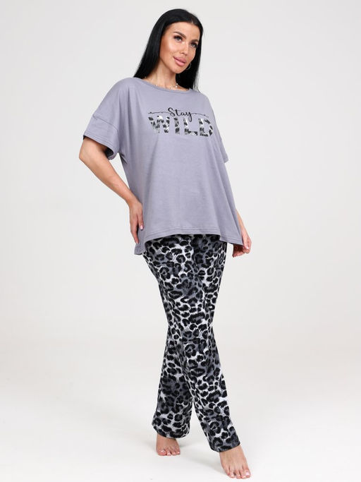 970 ДОМАШНИЙ КОСТЮМ ЖЕНСКИЙ (брюки) (Серый) - А-дина фото 2