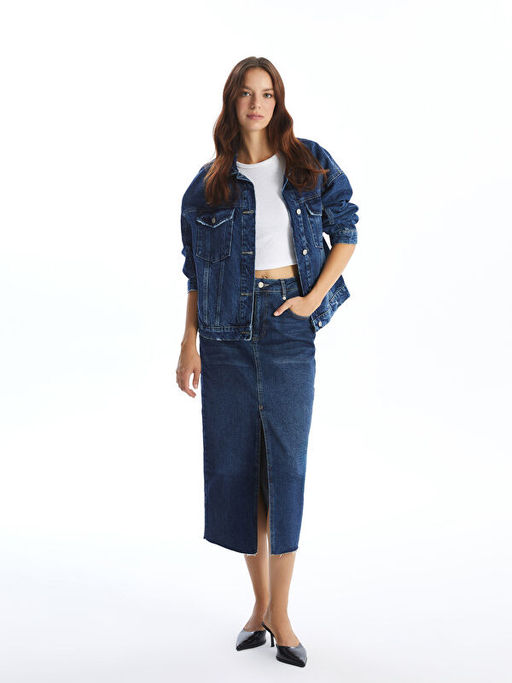 Dar Fit Kad?n Jean Etek