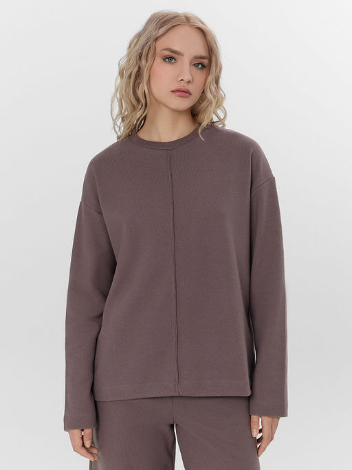 Комплект женский коричневый: джемпер и брюки - Mark formelle фото 3