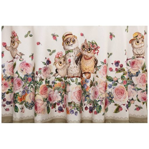 СКАТЕРТЬ КРУГЛАЯ ВИНТАЖ. СОВУШКИ D185СМ ,БЕЖ, 100 - Lefard фото 3