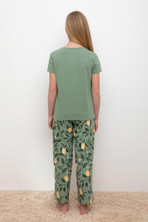 Crockid _ КБ 2827/нефритовый,фруктовый сад пижама для дев