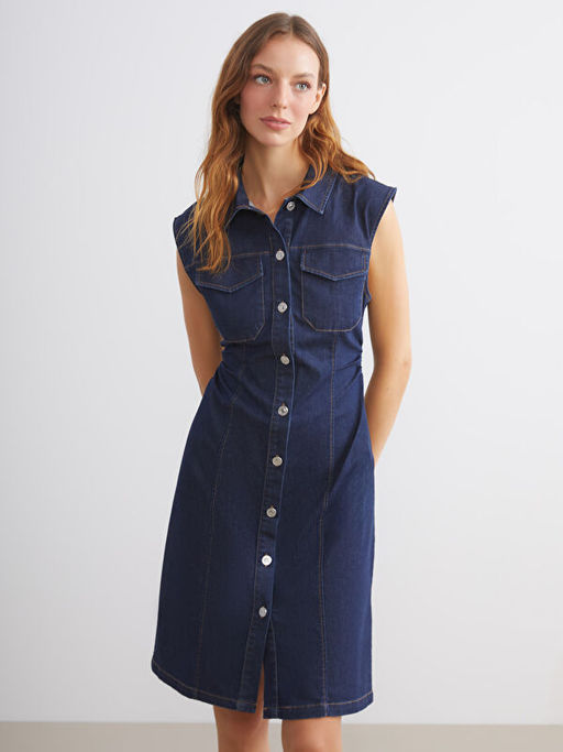 G?mlek Yaka Jean Elbise