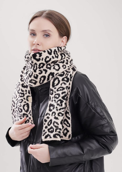 Шарф (ЧЗ) св.бежевый/черный 454406фэш - Clever wear фото 2