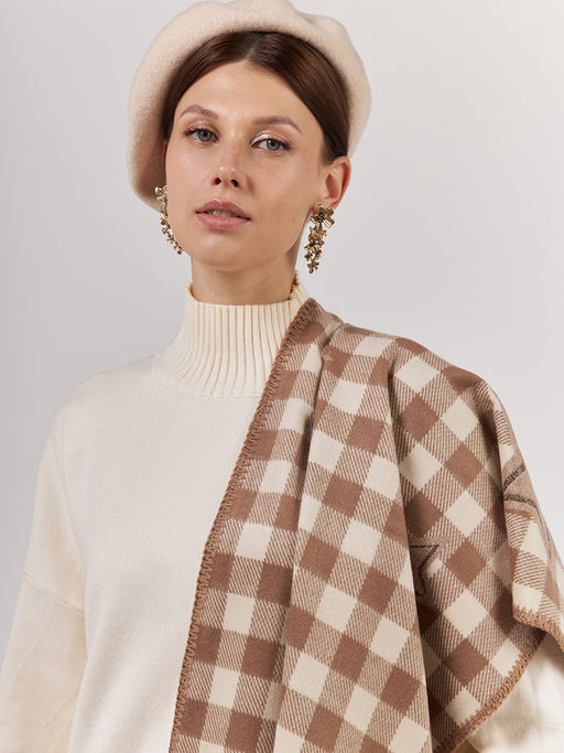 в СОСТАВЕ ШЕРСТЬ и КАШЕМИР Большой, мягкий, теплый однотонный двусторонний палантин. - Tantino фото 2