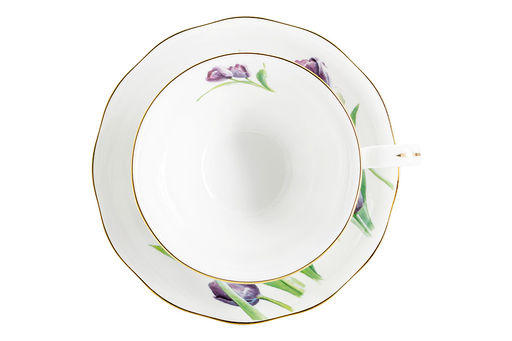 Пара чайная, 2 перс, 4 пр, 180 мл, белая, с золотистым кантом, Тюльпаны, Summer garden - Anna lafarg фото 6
