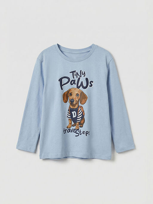 Bask?l? Erkek ?ocuk Pijama Tak?m?