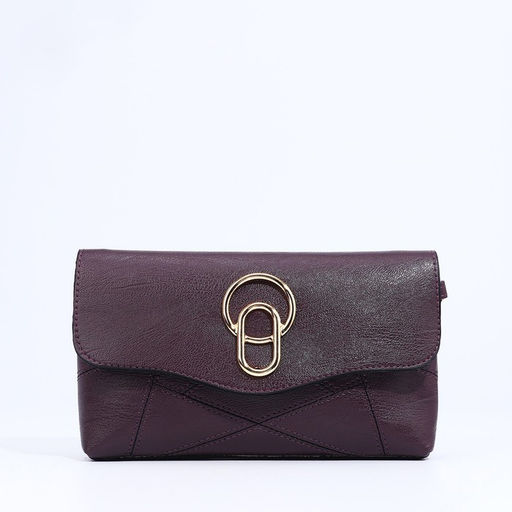 Сумка кросс-боди женская, длинный ремень, на магните, 24×6×14 см, фиолетовая