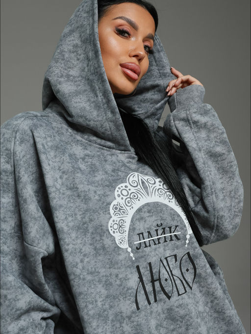 Яхонт худи женское (серый варенка) - Lovetex фото 13