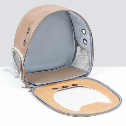 Рюкзак для переноски Котик, прозрачный, 32 х 21 х 35 см, бежевый - Пижон фото 12