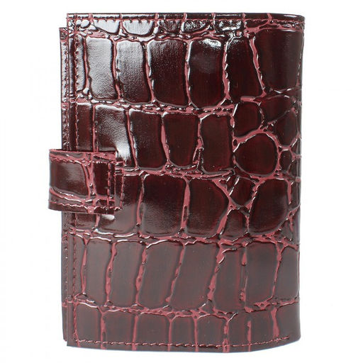 Обложка для авто+паспорт-Croco-ВП-1032 (с хляст, 5 внут карм, двойн стенка) натуральная кожа бордо скат (67) 208522  фото 2