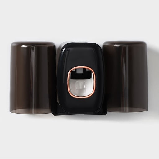 Держатель для зубных щёток с выдавливателем для зубной пасты, стакан 2 шт., 2010.26.2 см, чёрный - Simaland фото 6