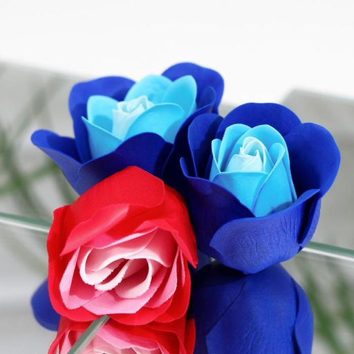 Мыльные розы, красные и синие + золотая роза, набор 12 шт. - SB BEAUTY фото 10